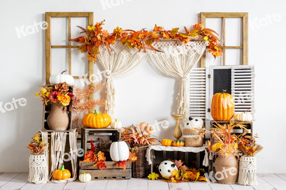 Kate Autumn Pumpkin Backdrop Harvest Halloween Designed by Uta Mueller Photography - Kate Backdrop AU