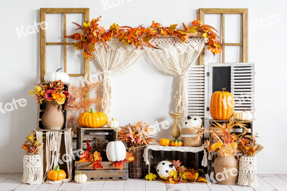 Kate Autumn Pumpkin Backdrop Harvest Halloween Designed by Uta Mueller Photography - Kate Backdrop AU
