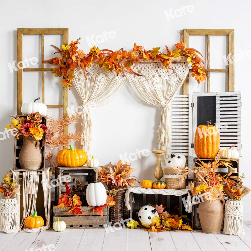 Kate Autumn Pumpkin Backdrop Harvest Halloween Designed by Uta Mueller Photography - Kate Backdrop AU