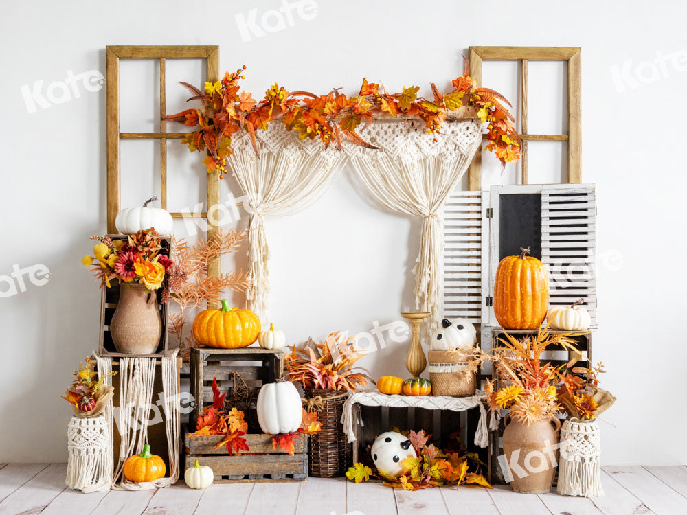Kate Autumn Pumpkin Backdrop Harvest Halloween Designed by Uta Mueller Photography - Kate Backdrop AU