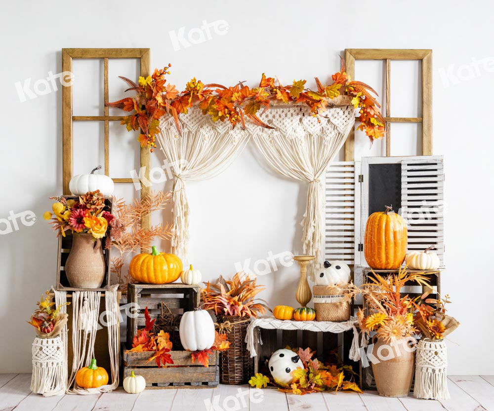 Kate Autumn Pumpkin Backdrop Harvest Halloween Designed by Uta Mueller Photography - Kate Backdrop AU