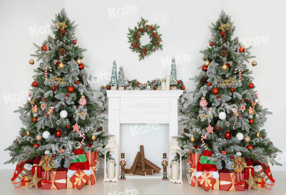 Kate White Fireplace Backdrop Christmas Tree Designed by Emetselch - Kate Backdrop AU