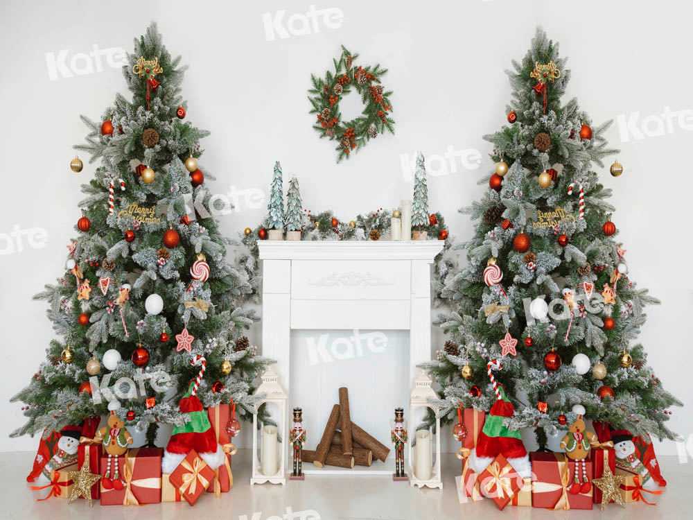 Kate White Fireplace Backdrop Christmas Tree Designed by Emetselch - Kate Backdrop AU