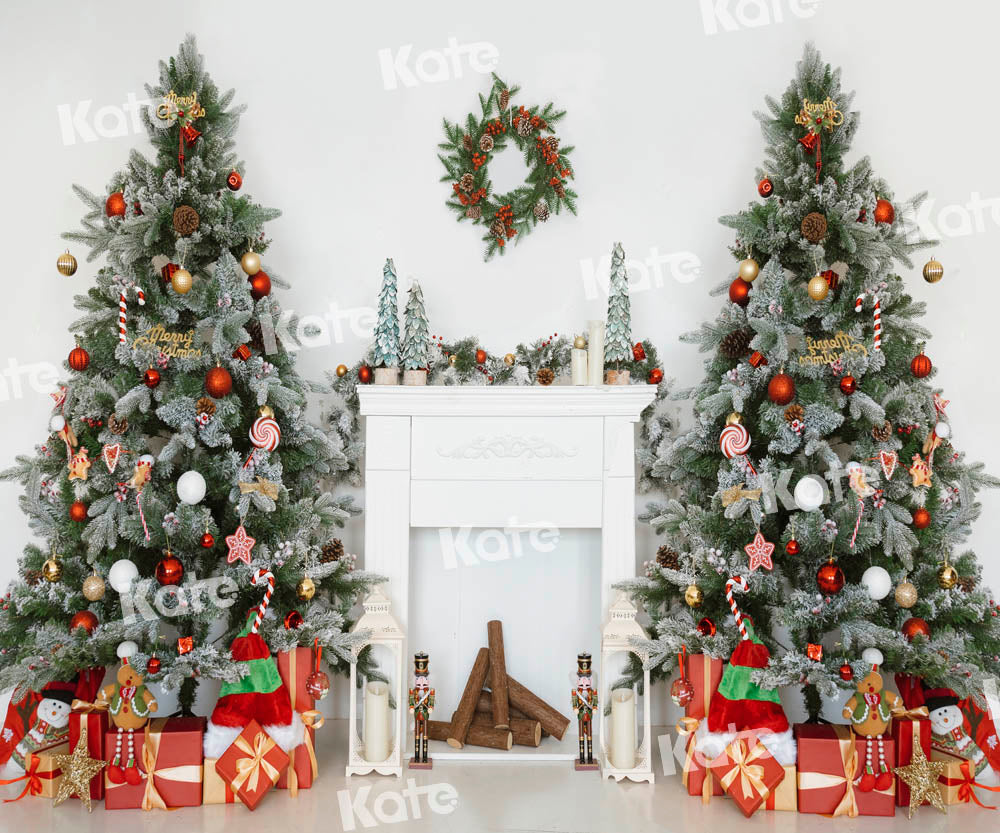 Kate White Fireplace Backdrop Christmas Tree Designed by Emetselch - Kate Backdrop AU
