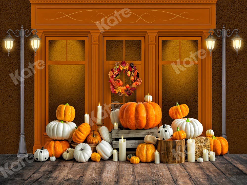Kate Autumn Pumpkin Backdrop Corner Store Designed by Emetselch - Kate Backdrop AU