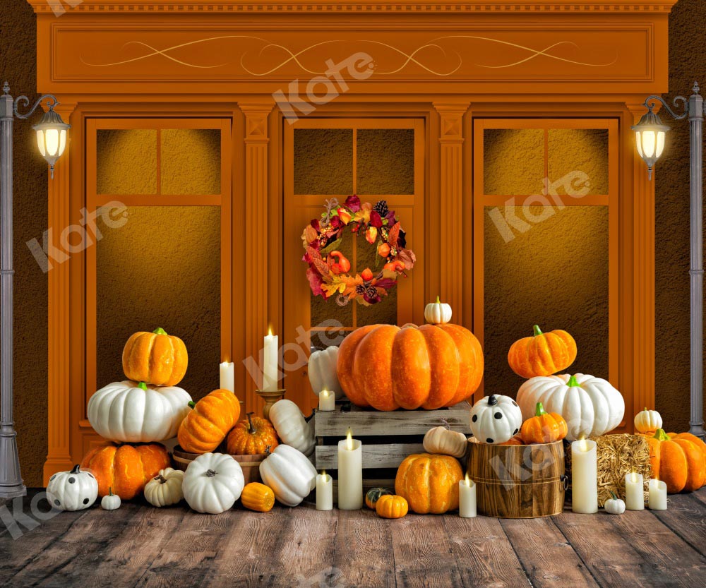 Kate Autumn Pumpkin Backdrop Corner Store Designed by Emetselch - Kate Backdrop AU