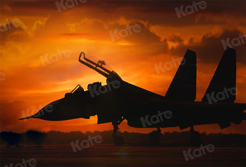 Kate Top gun plane Backdrop Birthday Boy Sunset for Photography - Kate Backdrop AU