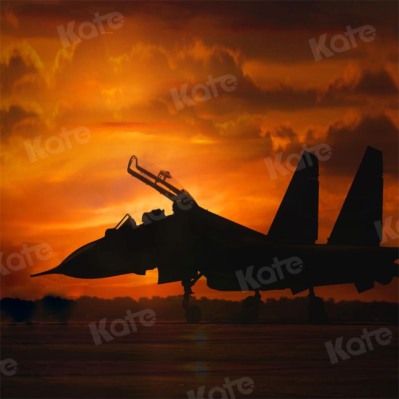 Kate Top gun plane Backdrop Birthday Boy Sunset for Photography - Kate Backdrop AU
