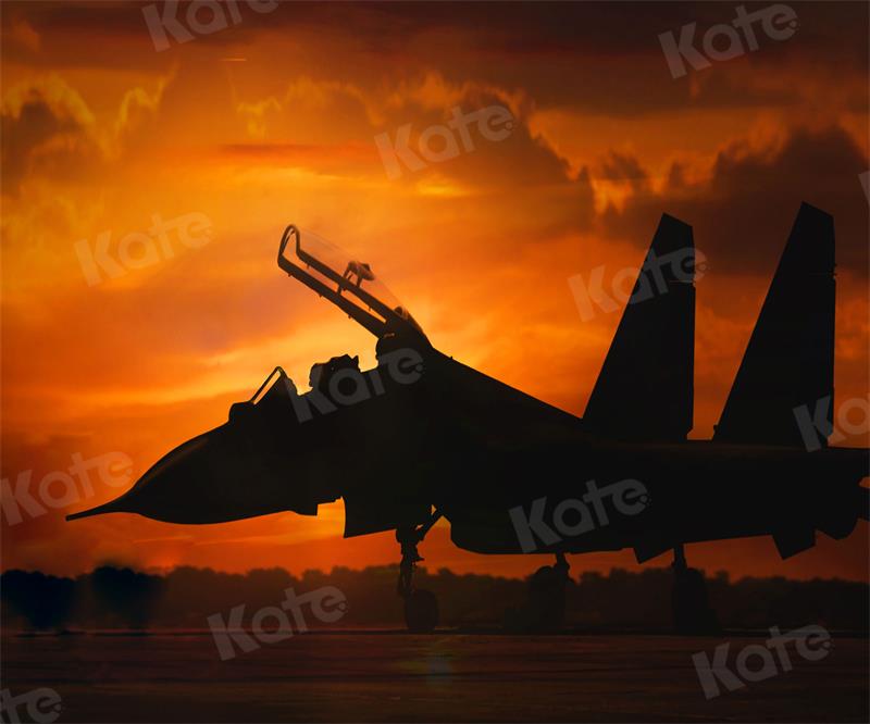 Kate Top gun plane Backdrop Birthday Boy Sunset for Photography - Kate Backdrop AU