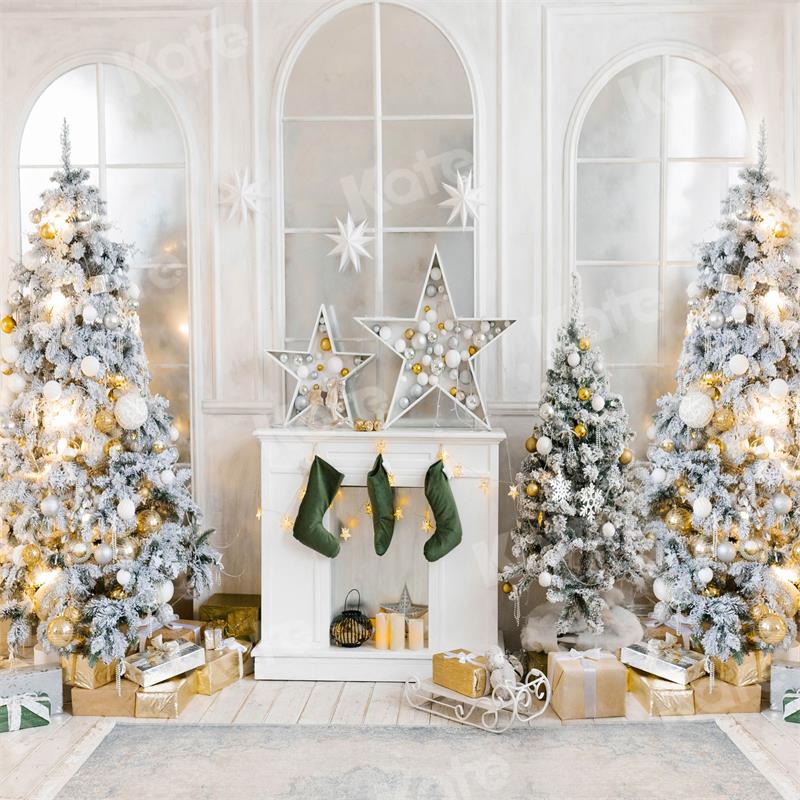 Kate Christmas Tree Backdrop Fireplace Stars for Photography - Kate Backdrop AU