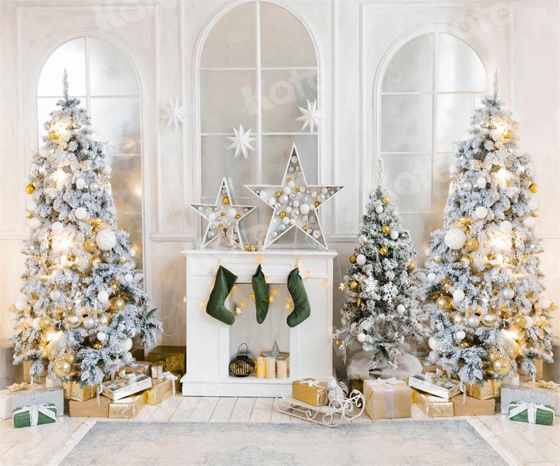 Kate Christmas Tree Backdrop Fireplace Stars for Photography - Kate Backdrop AU