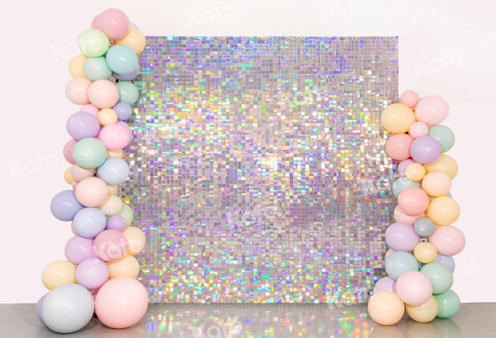 Kate Rainbow Sequin Wall Backdrop Party Cake Smash Purple Designed by Emetselch(print, non-sequin props) - Kate Backdrop AU