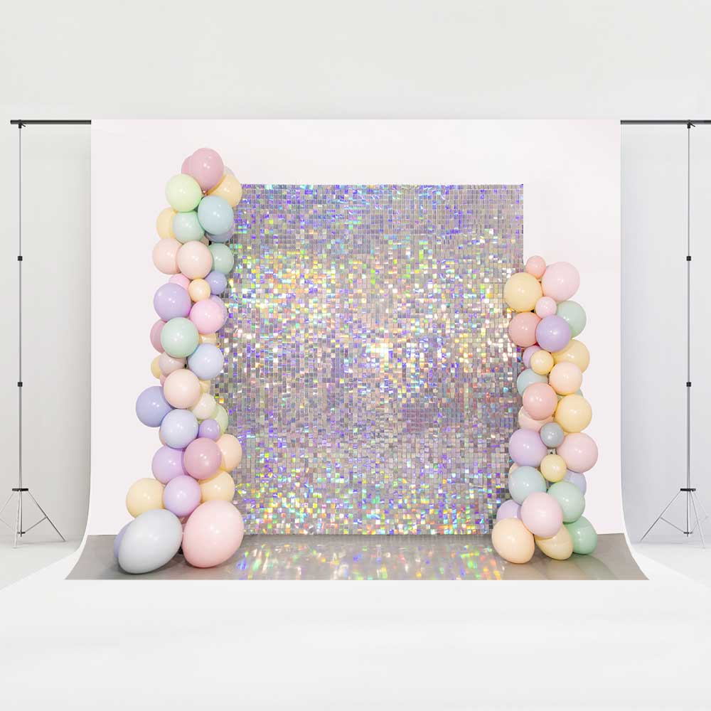 Kate Rainbow Sequin Wall Backdrop Party Cake Smash Purple Designed by Emetselch(print, non-sequin props) - Kate Backdrop AU