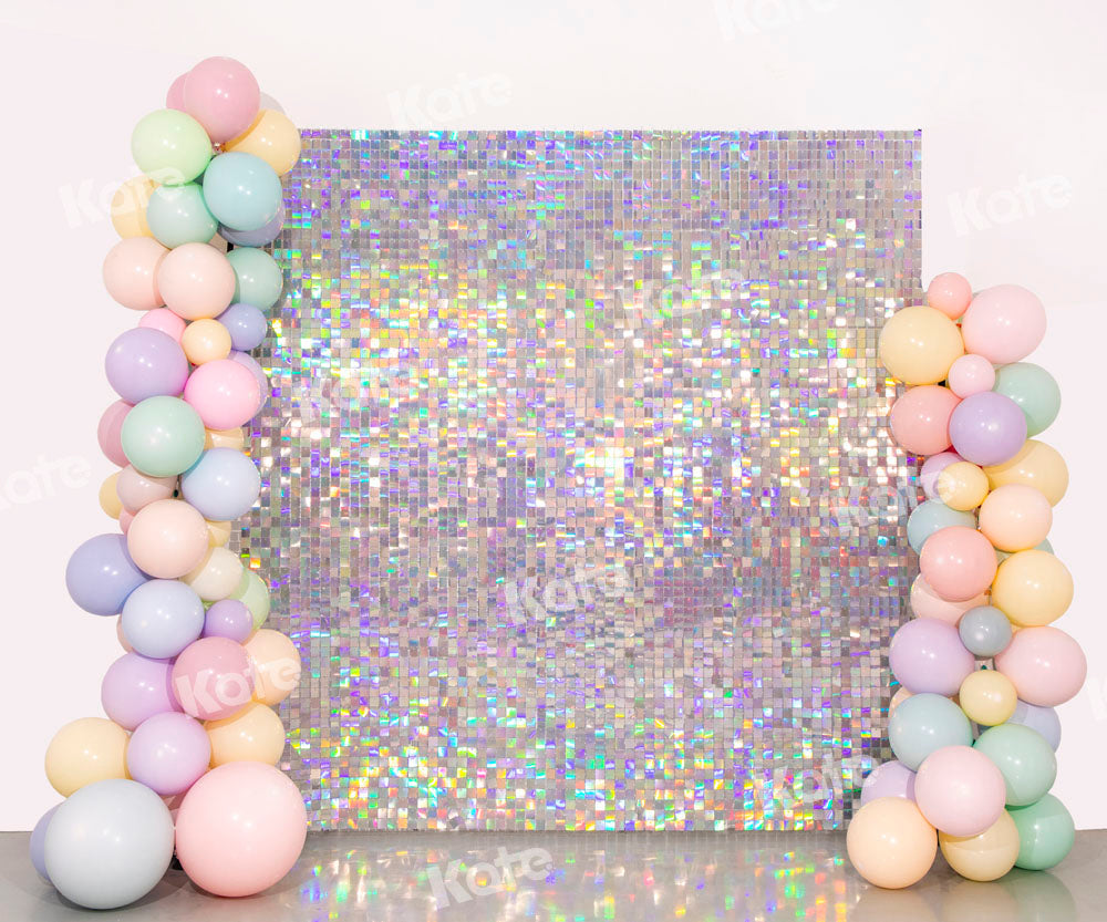 Kate Rainbow Sequin Wall Backdrop Party Cake Smash Purple Designed by Emetselch(print, non-sequin props) - Kate Backdrop AU