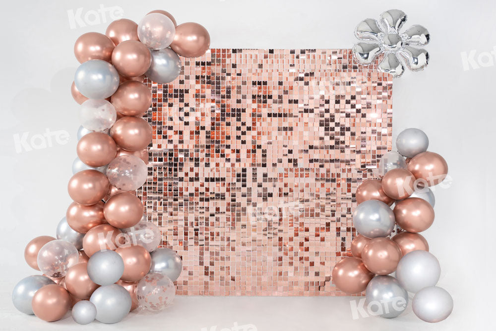 Kate Champagne Backdrop Sequins Balloons Cake Smash Designed by Emetselch - Kate Backdrop AU