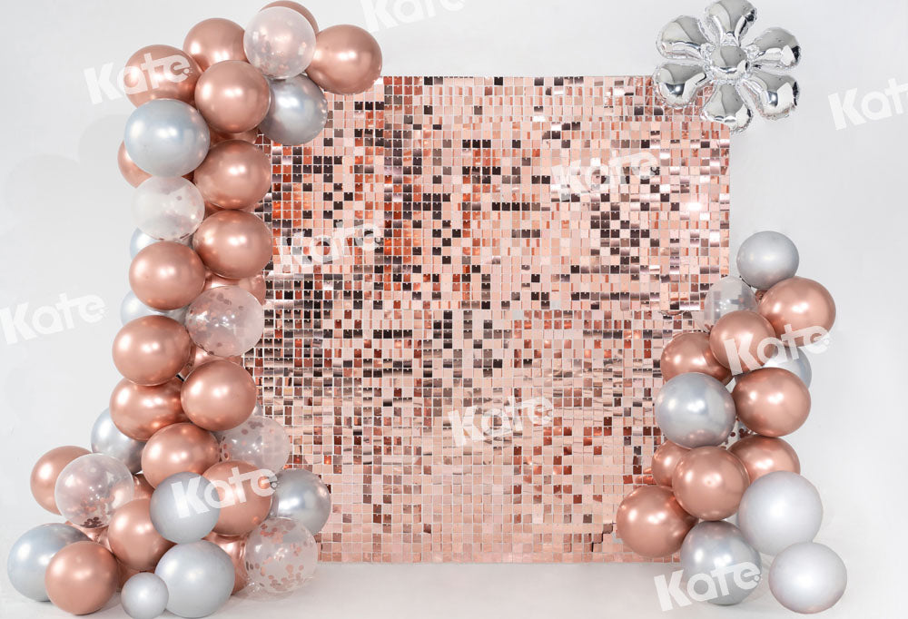 Kate Champagne Backdrop Sequins Balloons Cake Smash Designed by Emetselch - Kate Backdrop AU