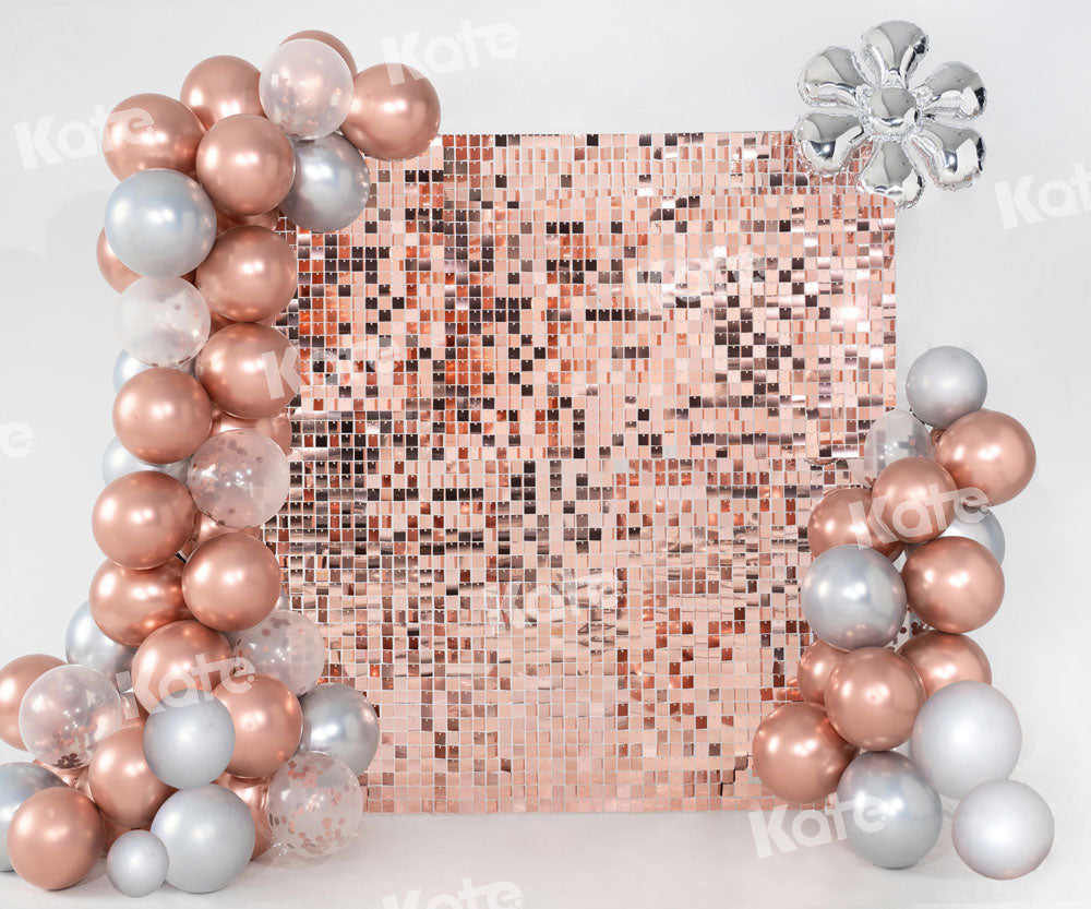 Kate Champagne Backdrop Sequins Balloons Cake Smash Designed by Emetselch - Kate Backdrop AU