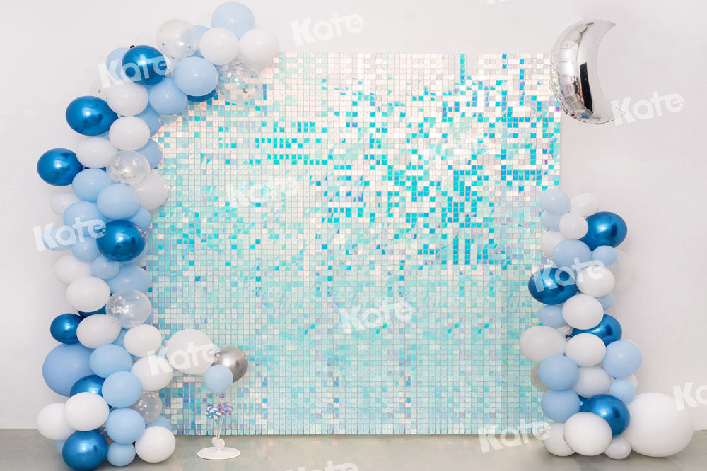 Kate Blue Sequin Wall Backdrop Party Cake Smash Designed by Emetselch(print, non-sequin props) - Kate Backdrop AU