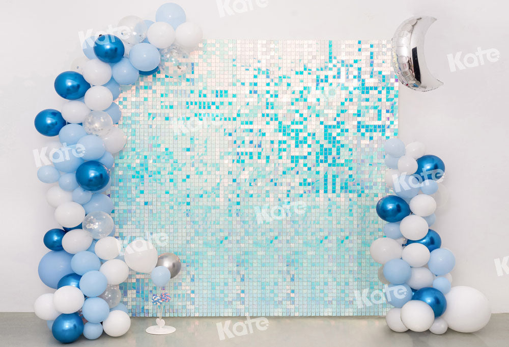 Kate Blue Sequin Wall Backdrop Party Cake Smash Designed by Emetselch(print, non-sequin props) - Kate Backdrop AU