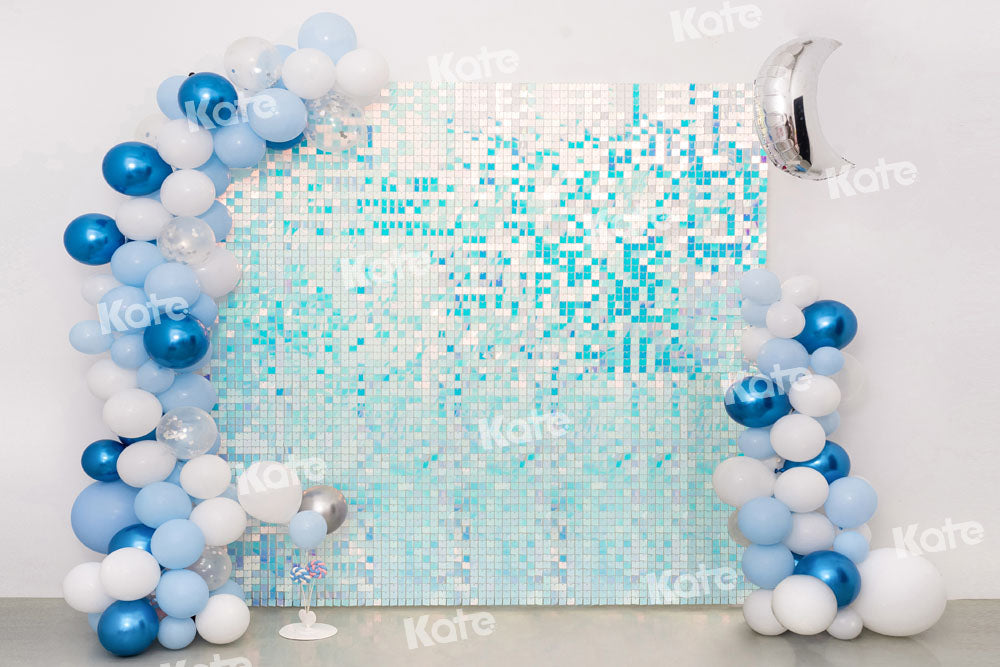 Kate Blue Sequin Wall Backdrop Party Cake Smash Designed by Emetselch(print, non-sequin props) - Kate Backdrop AU