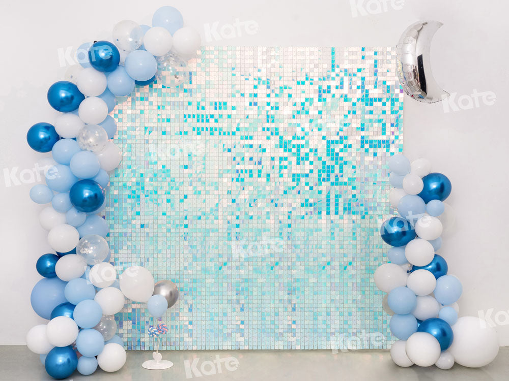 Kate Blue Sequin Wall Backdrop Party Cake Smash Designed by Emetselch(print, non-sequin props) - Kate Backdrop AU