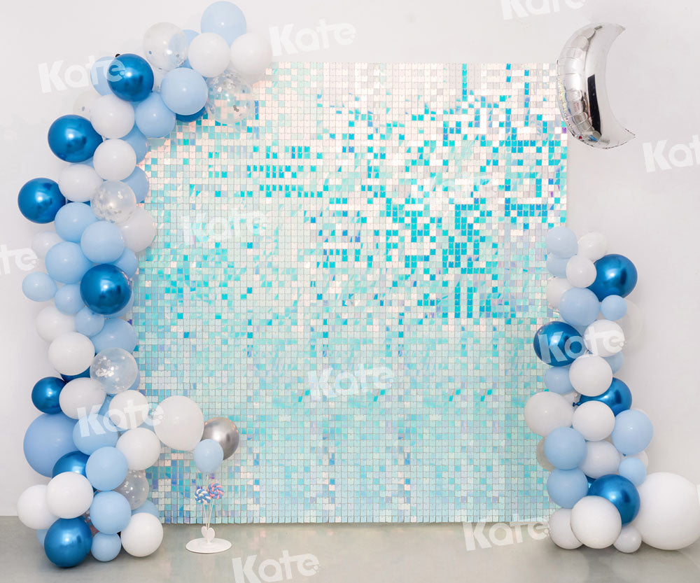 Kate Blue Sequin Wall Backdrop Party Cake Smash Designed by Emetselch(print, non-sequin props) - Kate Backdrop AU