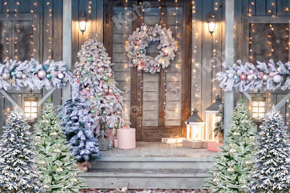 Kate Christmas Eve Backdrop Xmas Door Tree Designed by Chain Photography - Kate Backdrop AU