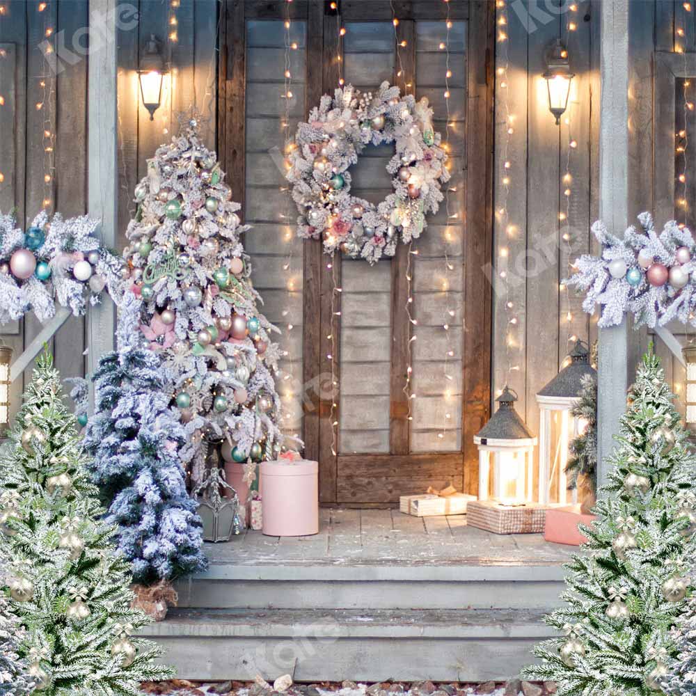 Kate Christmas Eve Backdrop Xmas Door Tree Designed by Chain Photography - Kate Backdrop AU
