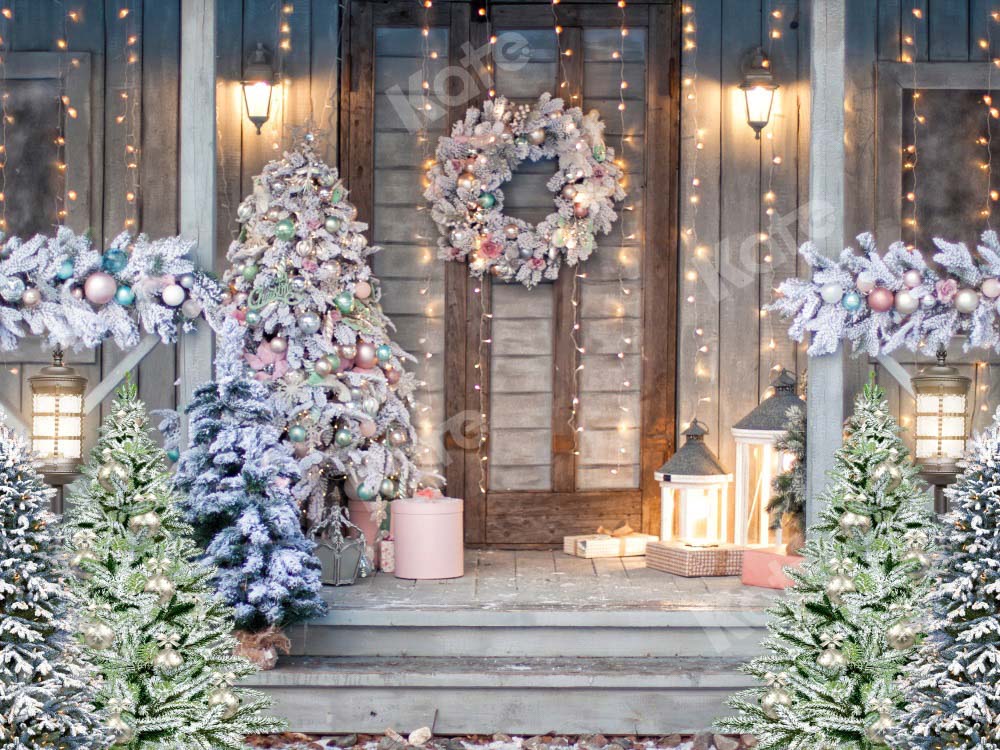 Kate Christmas Eve Backdrop Xmas Door Tree Designed by Chain Photography - Kate Backdrop AU