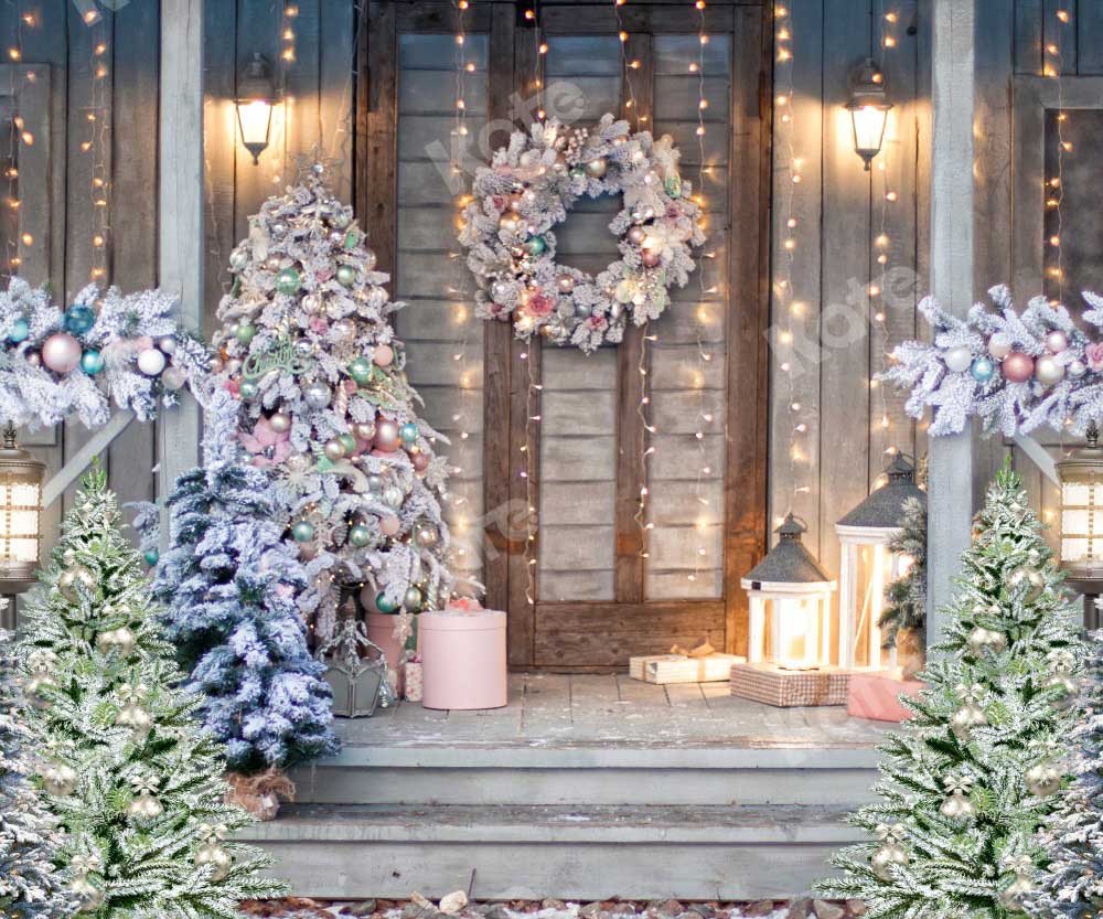 Kate Christmas Eve Backdrop Xmas Door Tree Designed by Chain Photography - Kate Backdrop AU