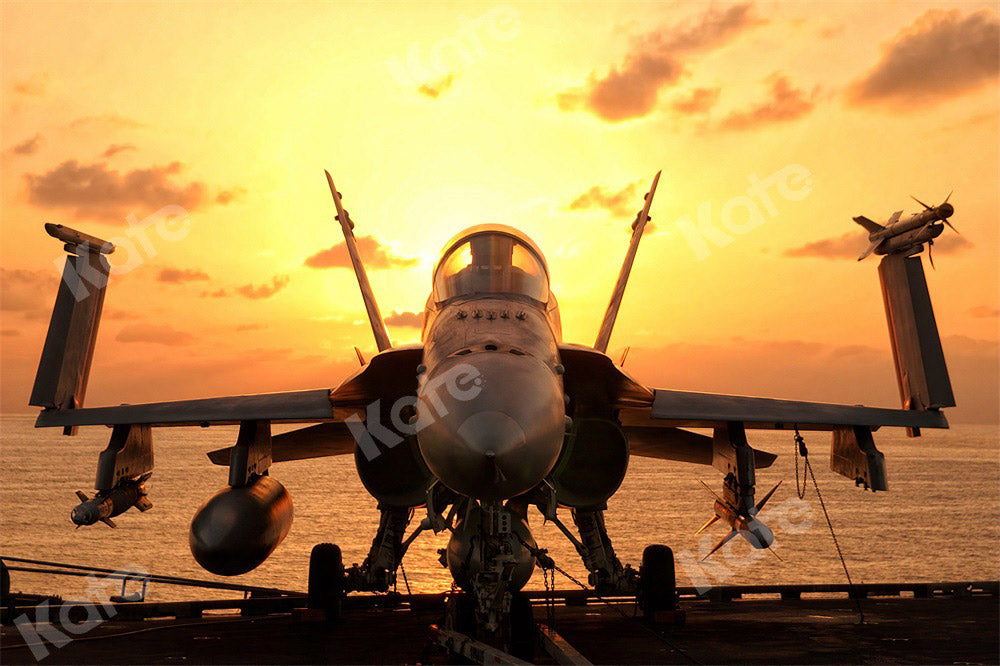 Kate Airplane Backdrop Sunset Boy Designed by Chain Photography - Kate Backdrop AU