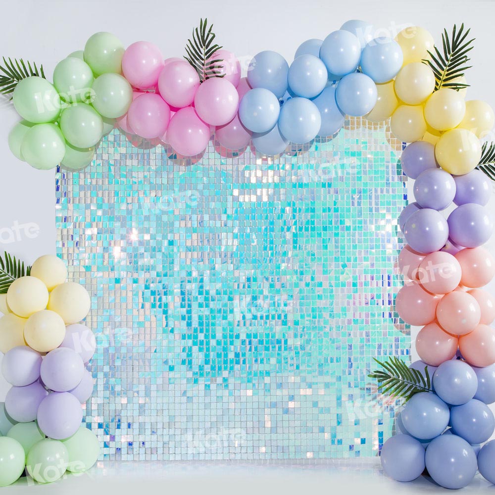 Kate Blue Sequin Balloons Backdrop Birthday Party Designed by Emetselch(print, non-sequin props) - Kate Backdrop AU
