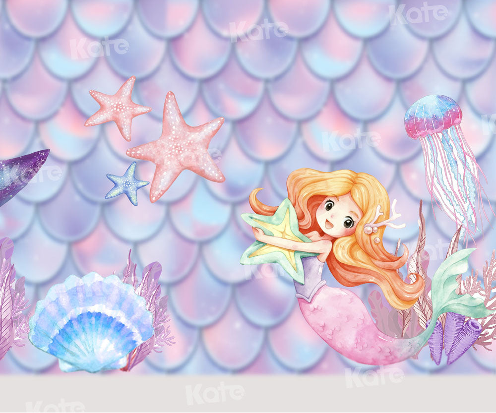 Kate Underwater Party Backdrop Shell Child Designed by Chain Photography - Kate Backdrop AU