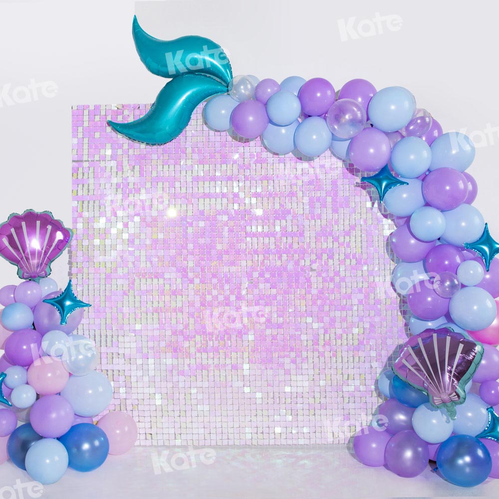 Kate Violet Sequins Balloon Backdrop Mermaid Designed by Emetselch - Kate Backdrop AU