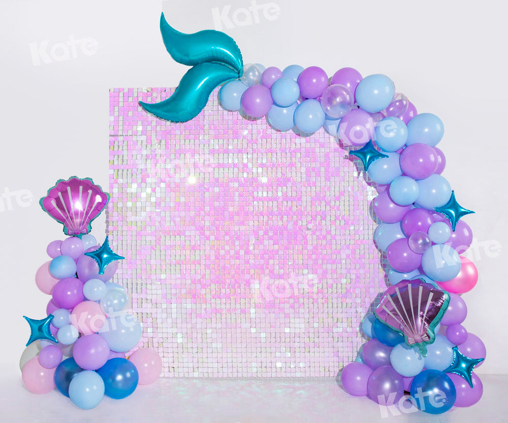 Kate Violet Sequins Balloon Backdrop Mermaid Designed by Emetselch - Kate Backdrop AU