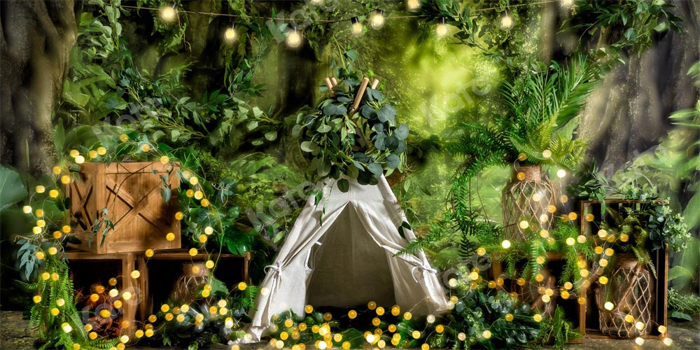 Kate Summer Forest Backdrop Camping Boy Bokeh Designed by Emetselch - Kate Backdrop AU