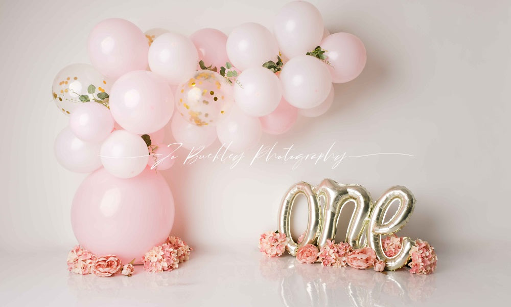 Kate 1st Birthday Backdrop Balloon Flowers Spring Designed by Jo Buckley Photography - Kate Backdrop AU