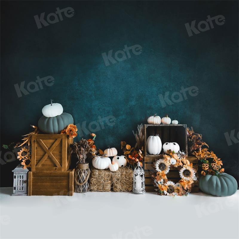 Kate Autumn Pumpkin Flowers Backdrop Designed by Uta Mueller Photography - Kate Backdrop AU
