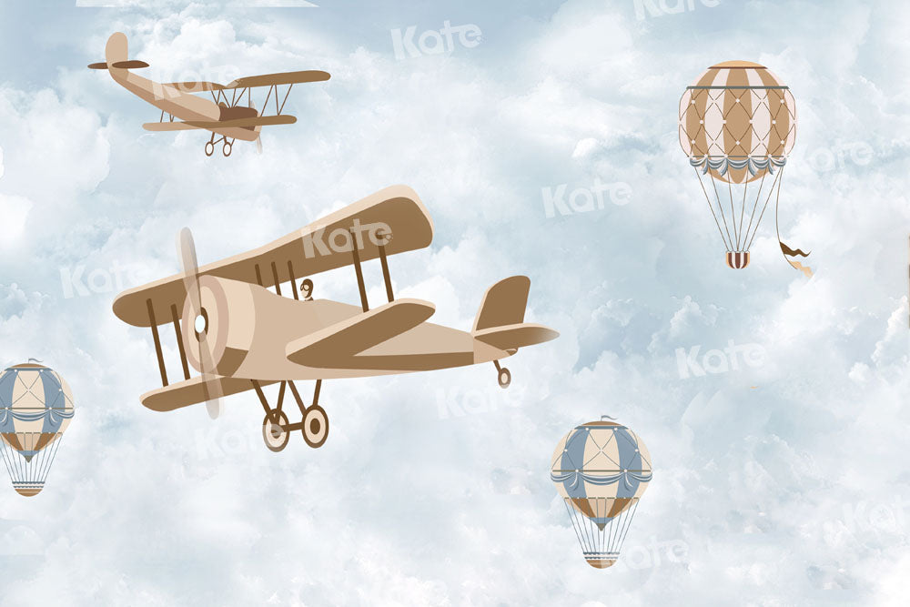 Kate Hot Air Balloon Backdrop Airplane Designed by Chain Photography - Kate Backdrop AU