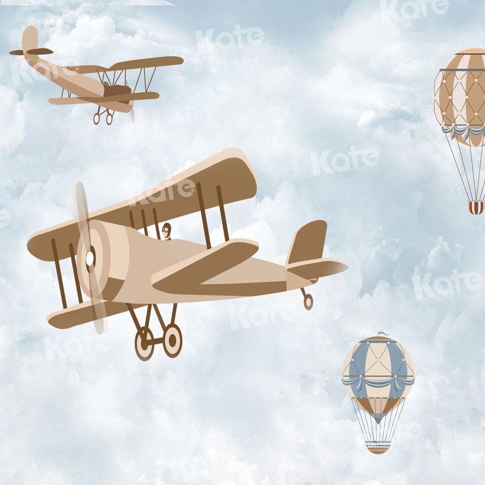 Kate Hot Air Balloon Backdrop Airplane Designed by Chain Photography - Kate Backdrop AU
