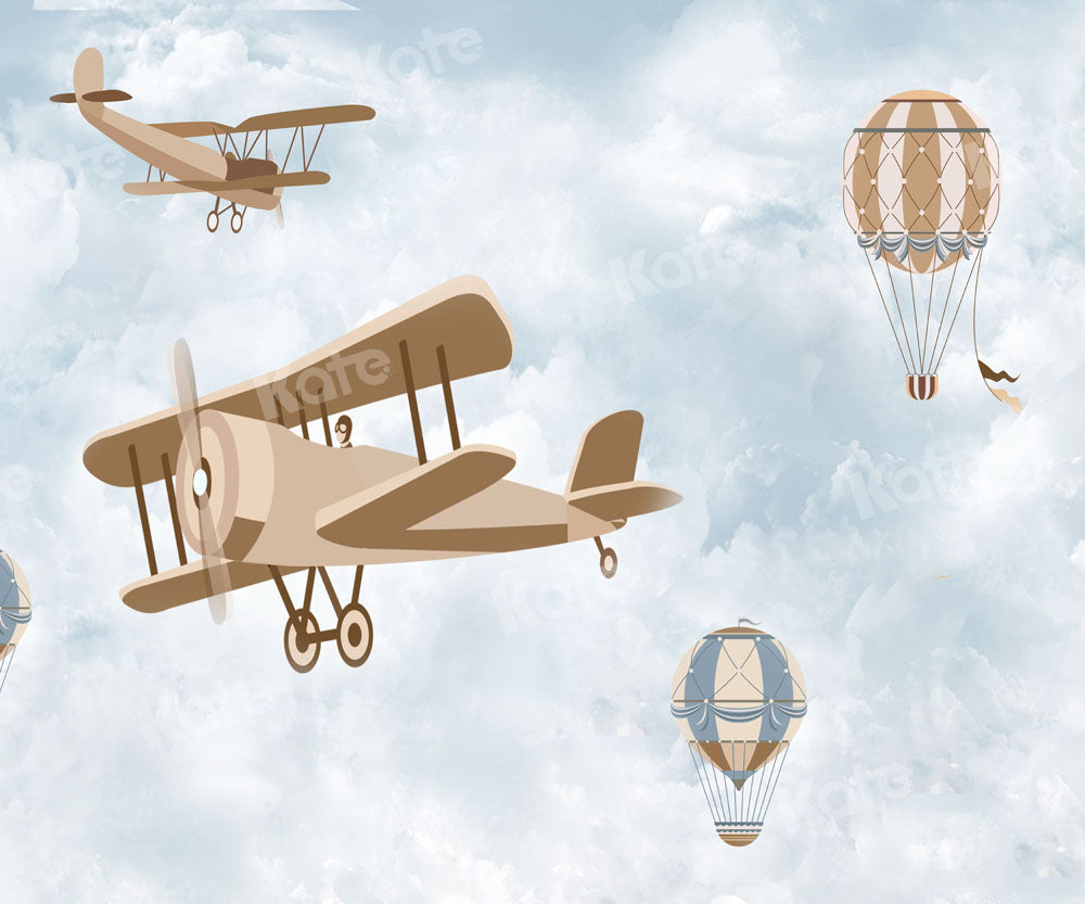 Kate Hot Air Balloon Backdrop Airplane Designed by Chain Photography - Kate Backdrop AU
