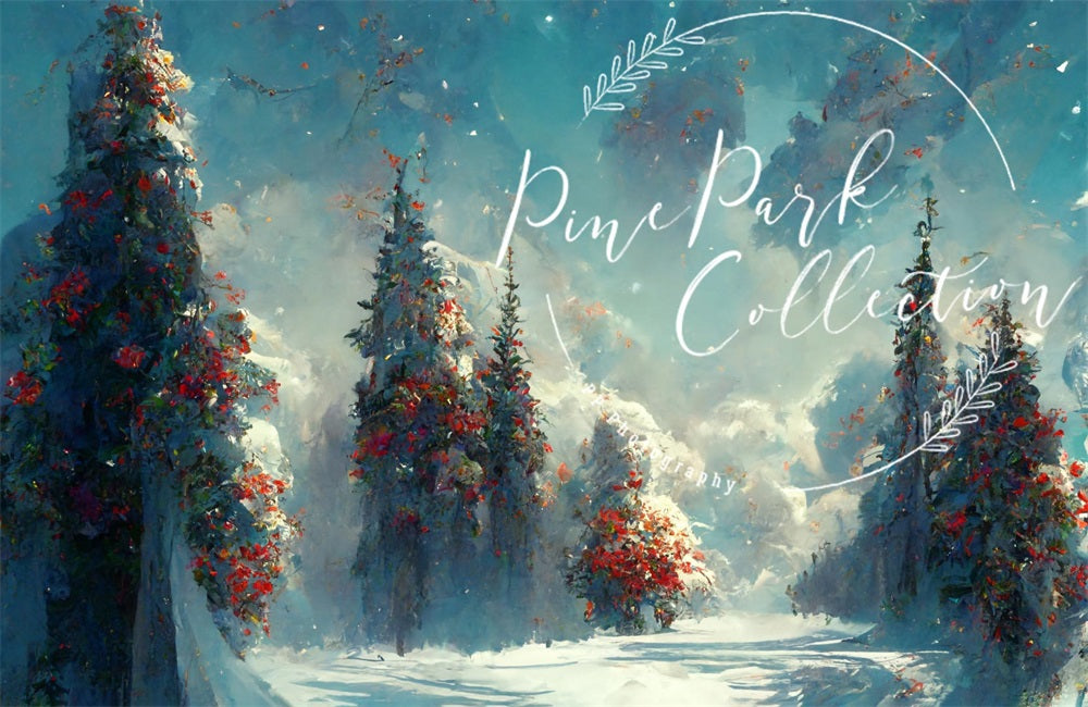 Kate Blue Winter Wonderland Backdrop Designed By Pine Park Collection - Kate Backdrop AU