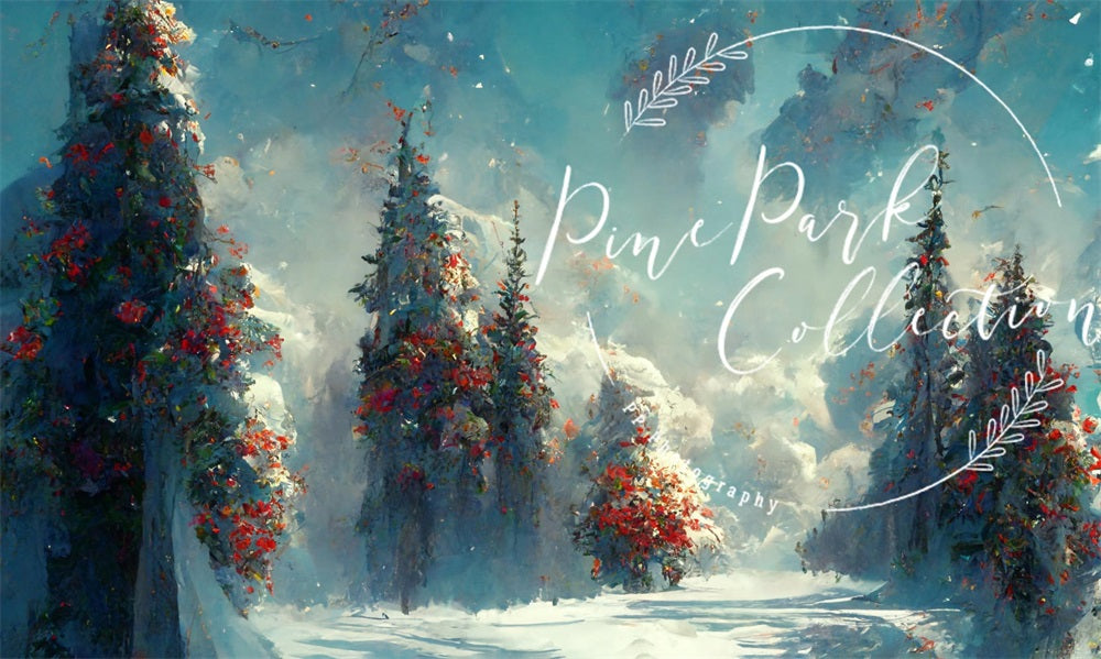 Kate Blue Winter Wonderland Backdrop Designed By Pine Park Collection - Kate Backdrop AU