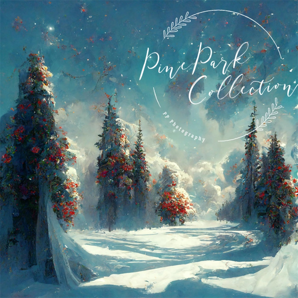 Kate Blue Winter Wonderland Backdrop Designed By Pine Park Collection - Kate Backdrop AU