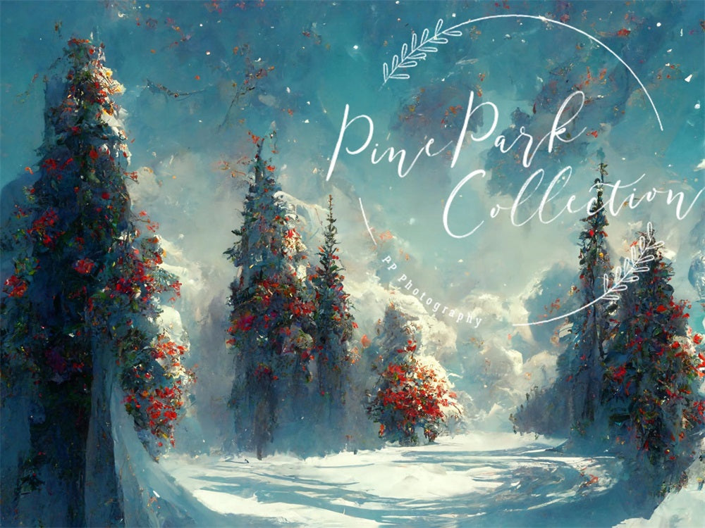 Kate Blue Winter Wonderland Backdrop Designed By Pine Park Collection - Kate Backdrop AU