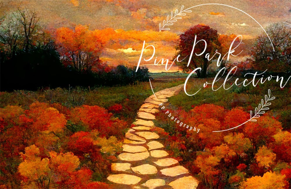Kate Fall Path Sunrise Backdrop Designed By Pine Park Collection - Kate Backdrop AU
