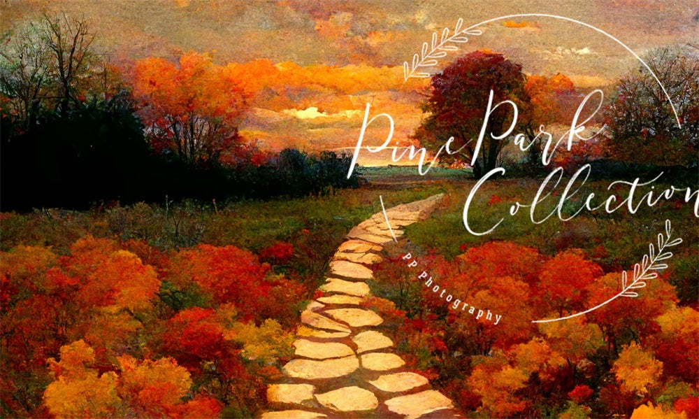 Kate Fall Path Sunrise Backdrop Designed By Pine Park Collection - Kate Backdrop AU