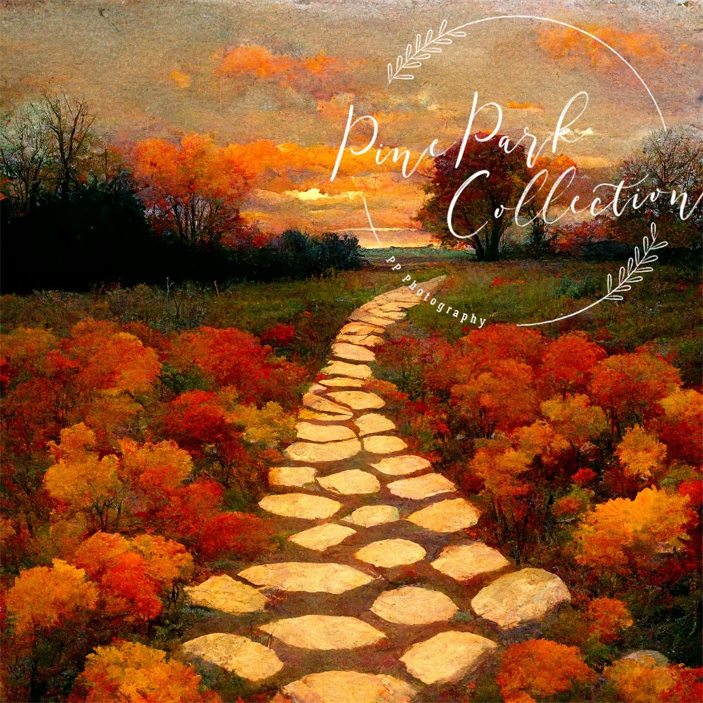 Kate Fall Path Sunrise Backdrop Designed By Pine Park Collection - Kate Backdrop AU