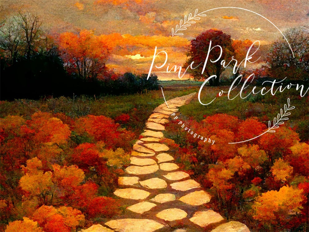 Kate Fall Path Sunrise Backdrop Designed By Pine Park Collection - Kate Backdrop AU