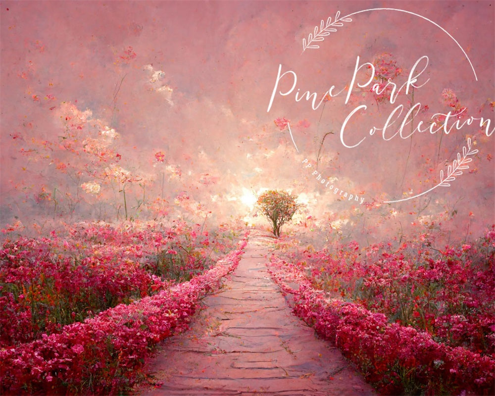 Kate Pink Floral Dream Path Backdrop Spring Designed By Pine Park Collection - Kate Backdrop AU